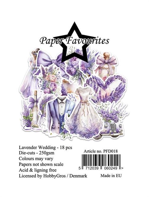 Hovedbilde Paper Favourites - Ephemera Die-Cuts - PFD018 - Lavender Wedding - 18pcs