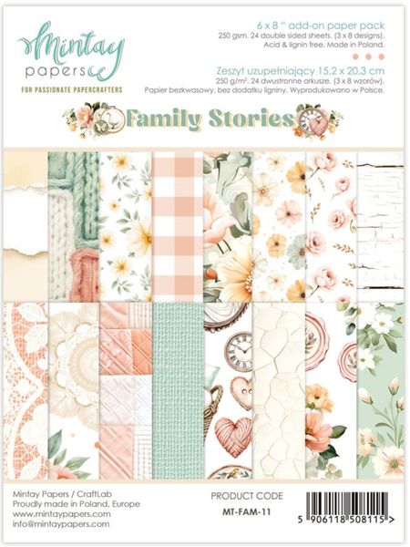 Mintay - FAM - 6x8 Add on Paper Pack - Family Stories