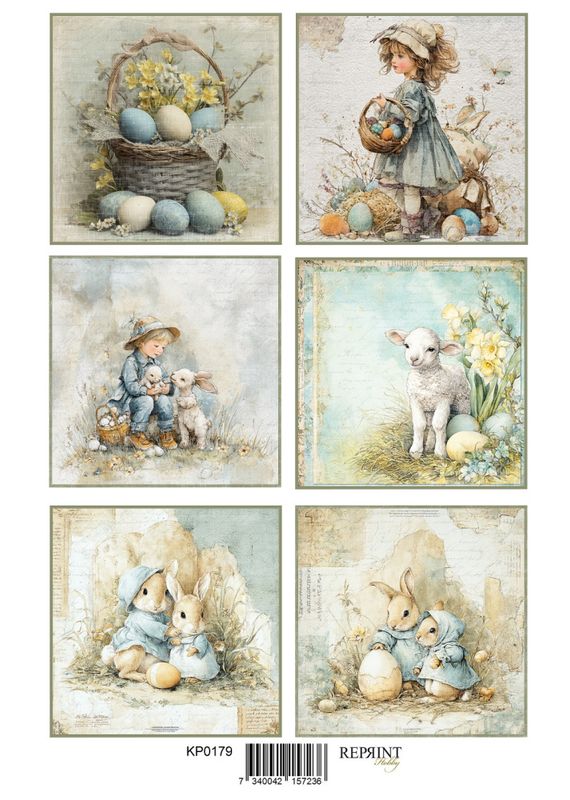 Reprint -  KP0179 - A4 Klippeark - Hello Spring - Easter
