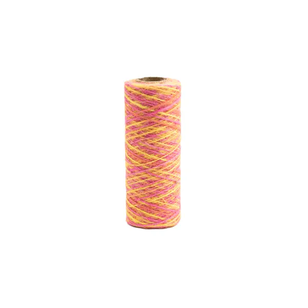 Kort & Godt - HA204 - Hamp - 0,8 mm - Rosa & gul mix - 80m