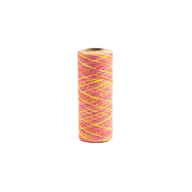 Hovedbilde Kort & Godt - HA204 - Hamp - 0,8 mm - Rosa & gul mix - 80m