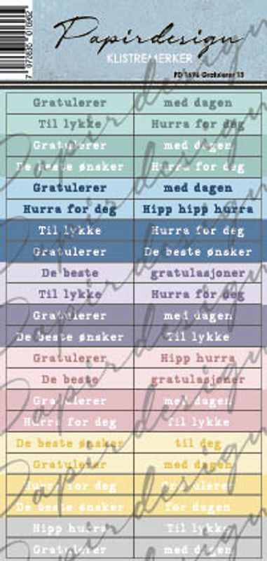 Papirdesign - Klistremerker - 1696 - Gratulerer 13