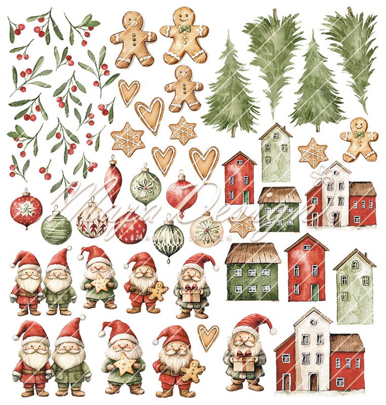 Maja Design - 1467 - Christmas Wish - 12x12 Paper Pack - inkl monochromes
