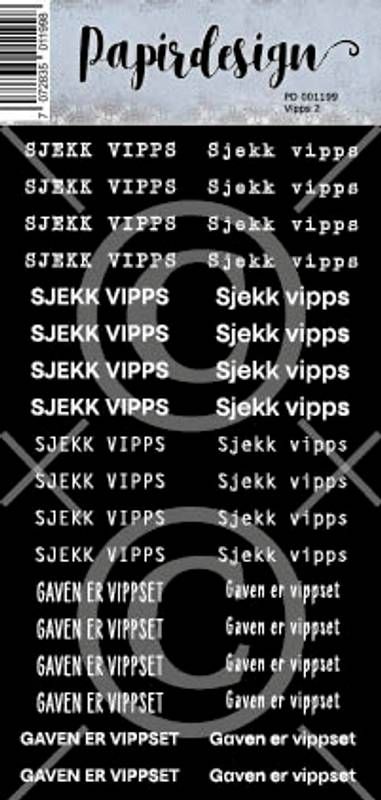 Papirdesign - Klistremerker - 01199 -  Vipps 2, sort