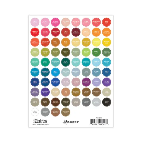 Hovedbilde  Tim Holtz -  Label Sheet for Distress - Small Round Labels - White printing