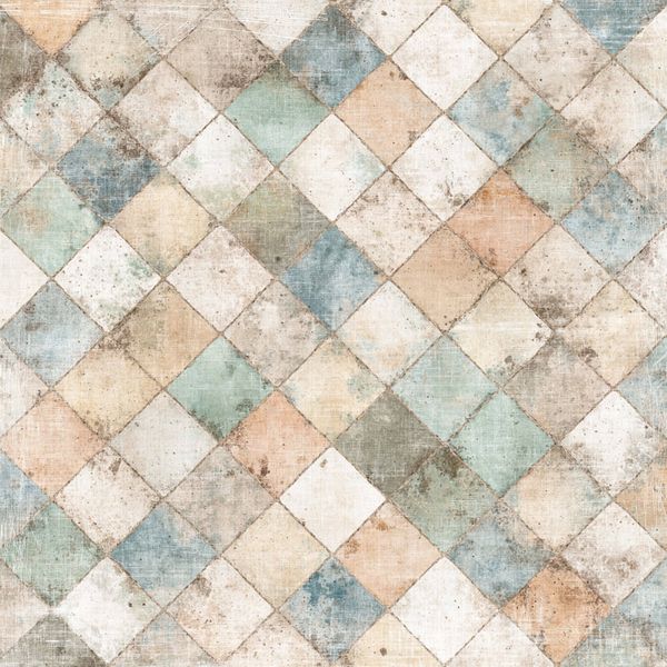 Reprint - 12x12 - RP0761 - The Pottery - Faded Blue Blossom