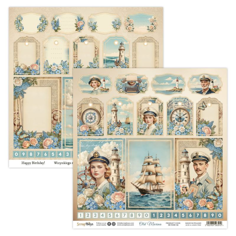 ScrapBoys - Old Marina - 12x12 - Paper Pack