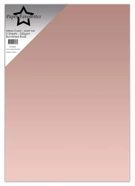 Paper Favourites - A4 - Mirror Card Matt - 006 - Burnished Rose - 5pk