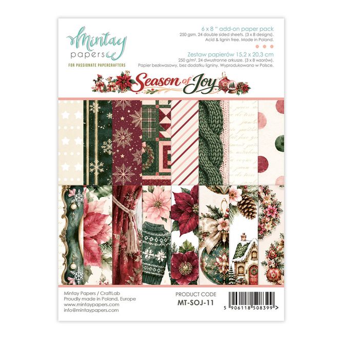 Hovedbilde Mintay - SOJ - 6x8 Add on Paper Pack - Season of Joy