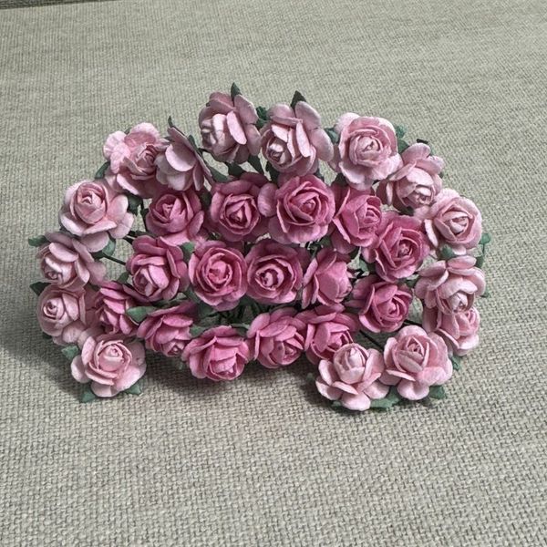 Papirdesign - Roser - 1,2cm - Rosa -> Lys rosa & Rosa