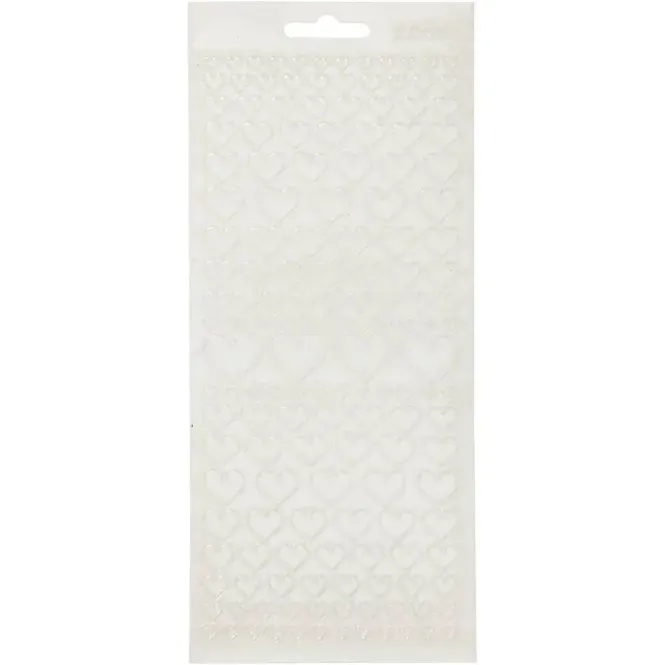 Hovedbilde Creotime - Outline stickers - 170043 - DIY - Transparent dobbeltsidig lim Hjerter - dekorer selv