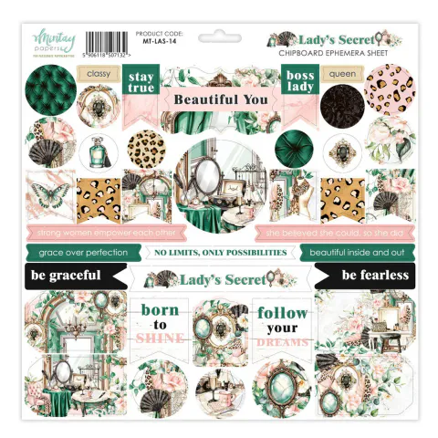 Hovedbilde Mintay - LAS - 12x12 - Lady's Secret - Chipboard Ephemera Sheet