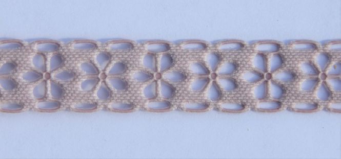 Hovedbilde Goldi Decor - Blonde m blomster - 14 mm - Gammelrosa - Metervare
