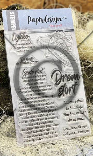 Papirdesign - Stempel - PD 01080 - Drøm stort (Reproduksjon)