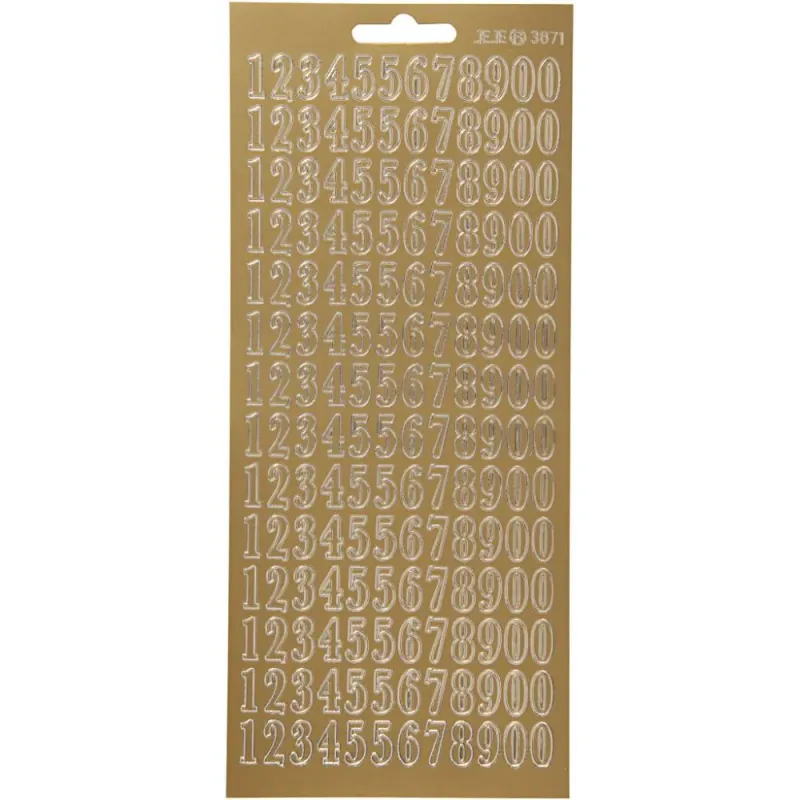 Creotime - Outline stickers - 170228 - Tall 0-9 - Gull