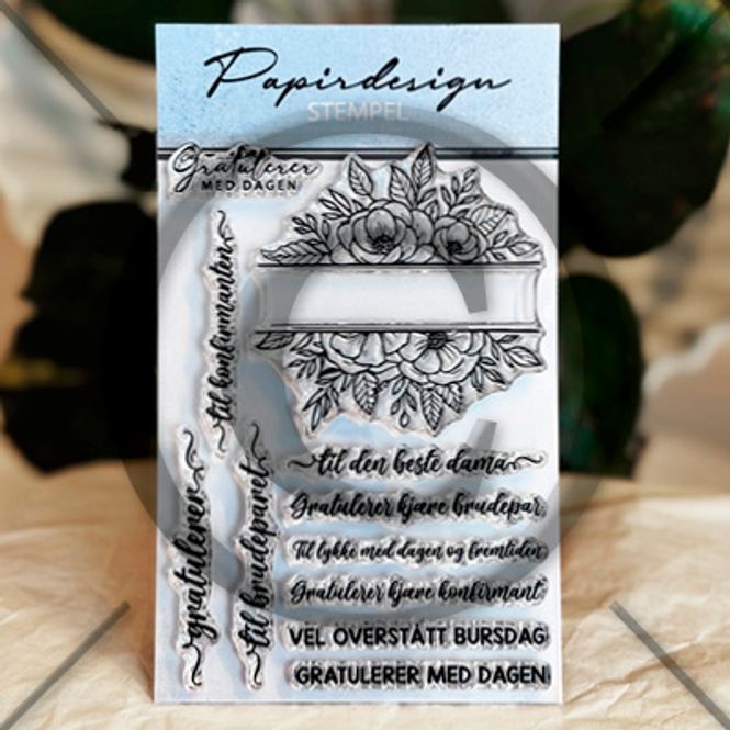 Hovedbilde Papirdesign - Stempel - PD 1659 - Blomsterramme