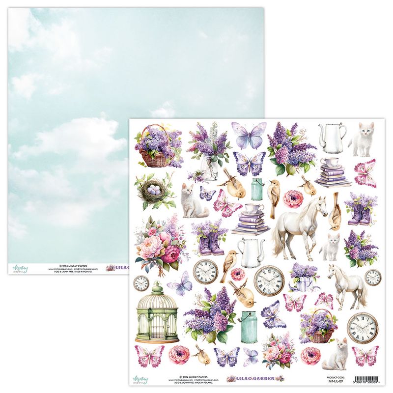 Mintay - LIL - 12x12 - Lilac Garden - 09  Die-Cut sheet