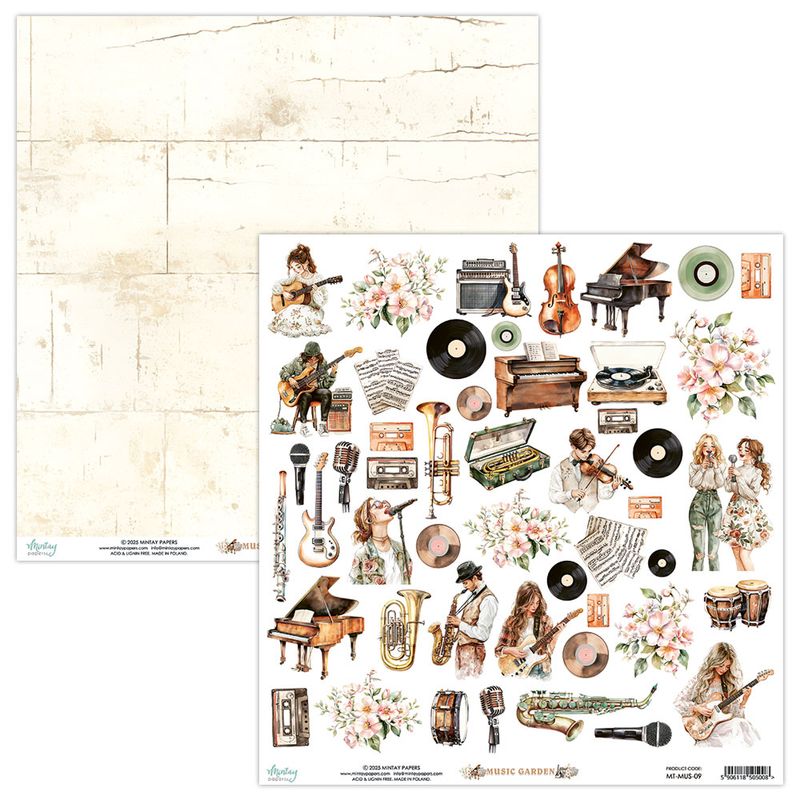 Mintay - MUS - 12x12 - Music Garden - 09 Die-cut sheet