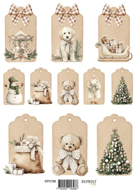 Hovedbilde Reprint -  KP0196 - A4 Klippeark - Cozy Christmas - Christmas Tags 