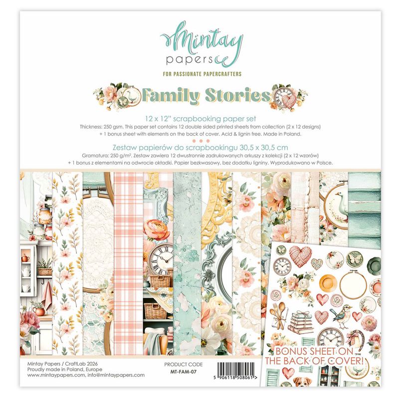Mintay - FAM - 12x12 Paper Pad -  Family Stories