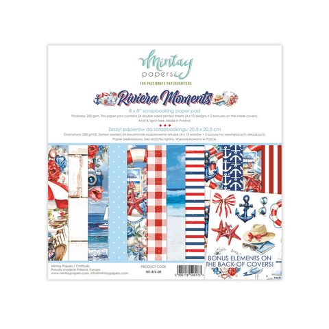 Hovedbilde Mintay - RIV - 8x8 Paper Pad - Riviera Moments - 08