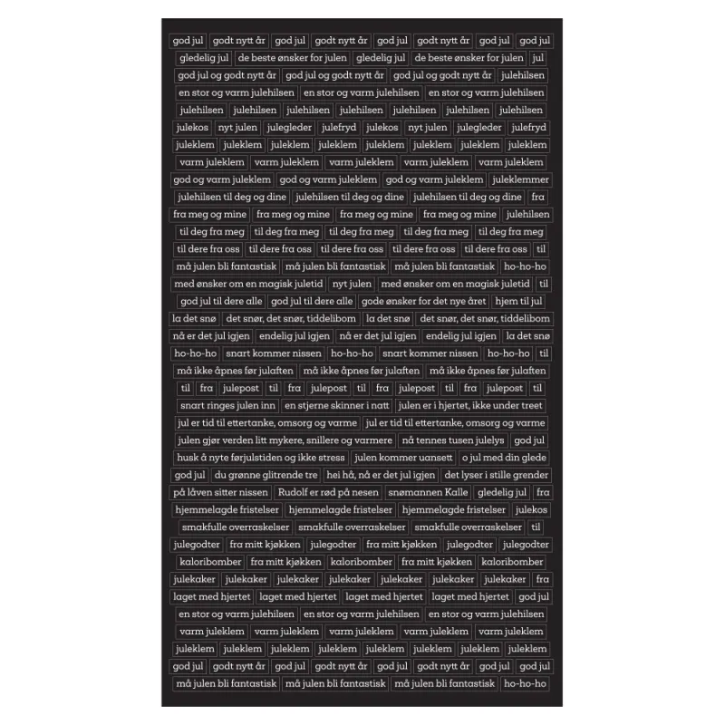 Kort & Godt - Stickers - ST1016 - God jul - Svart med Hvit tekst