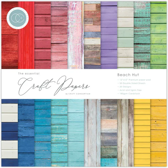Hovedbilde Craft Consortium - 12x12 Essential Paper Pad - Beach Hut