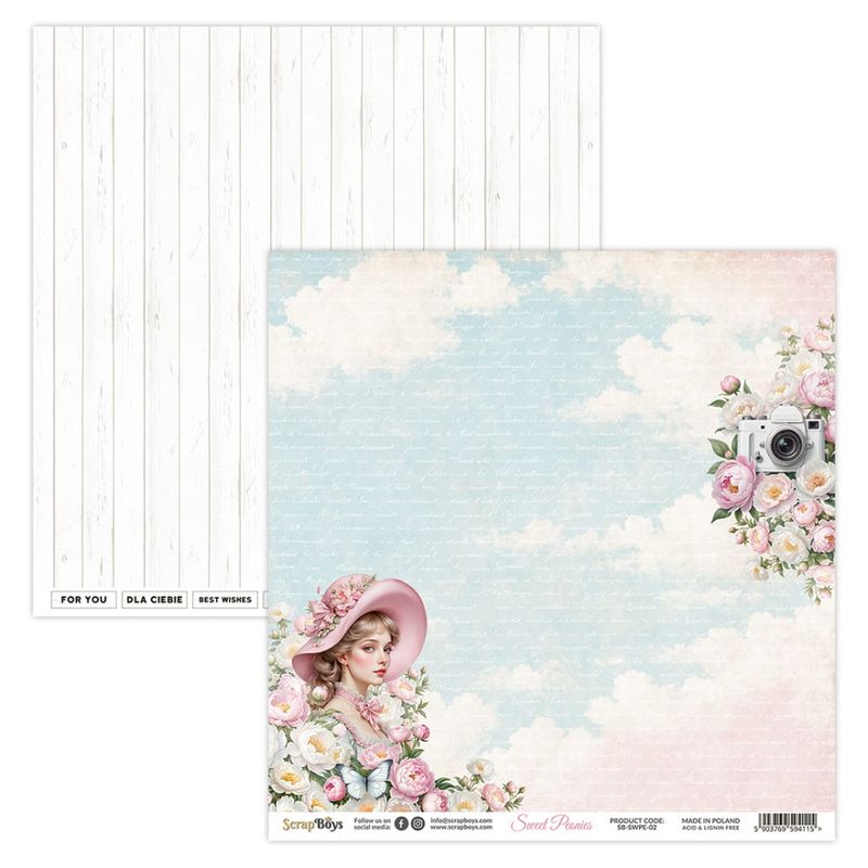 ScrapBoys - Sweet Peonies - 12x12 - Paper Pack