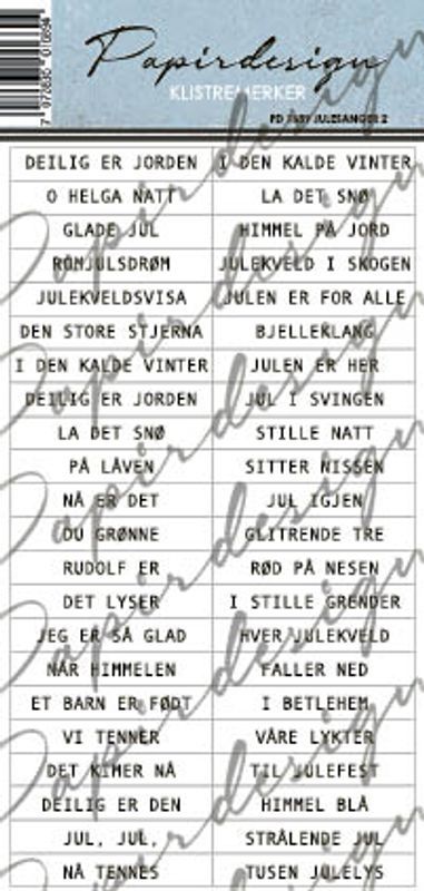 Papirdesign - Klistremerker - 1689 - Julesanger 2
