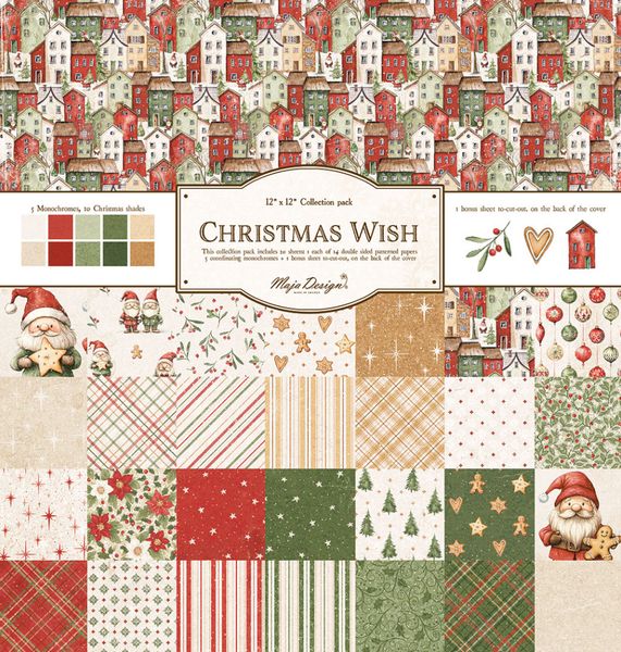 Maja Design - 1467 - Christmas Wish - 12x12 Paper Pack - inkl monochromes