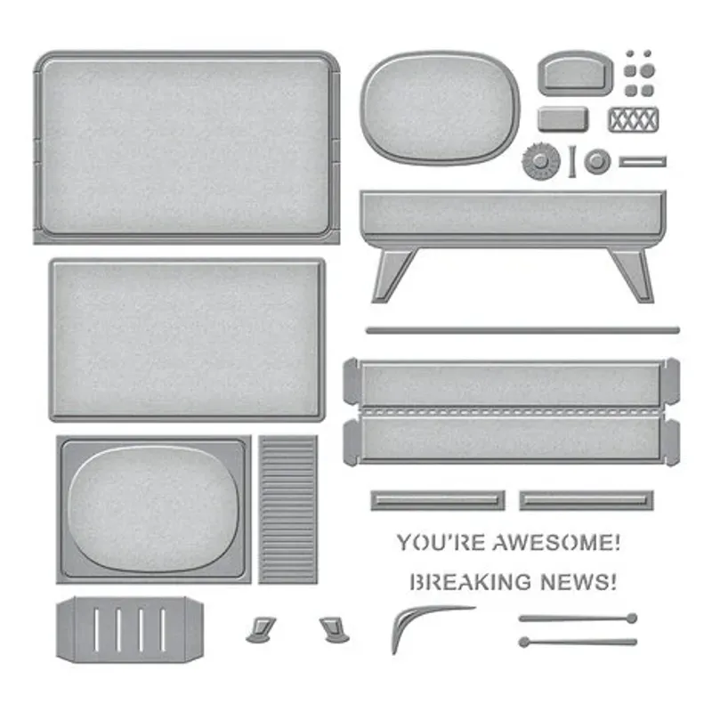 Spellbinders - S5-517 - Dies -  3D Vignette Retro Television