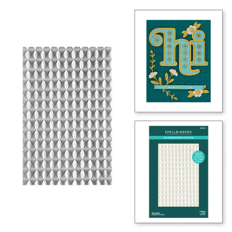Spellbinders - E3D-025 - 3D Embossing Folder - Tile Mosaic