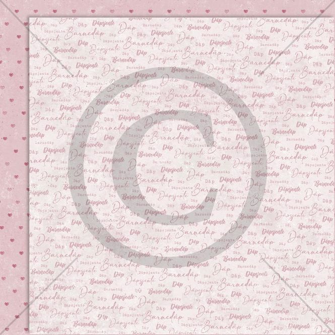 Hovedbilde Papirdesign - 12x12 - PD 1447 -Søte små venner - Nydelig dåpsjente