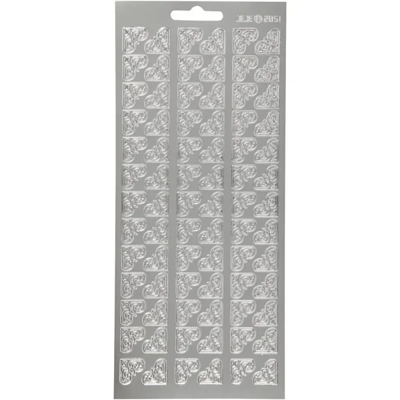 Creotime - Outline stickers - 170118 - Små Hjørner - Sølv 