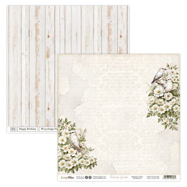 ScrapBoys - Romantic Garden - 12x12 - Paper Pack