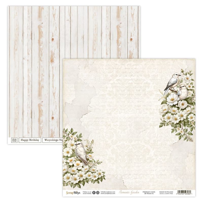 ScrapBoys - Romantic Garden - 12x12 - Paper Pack