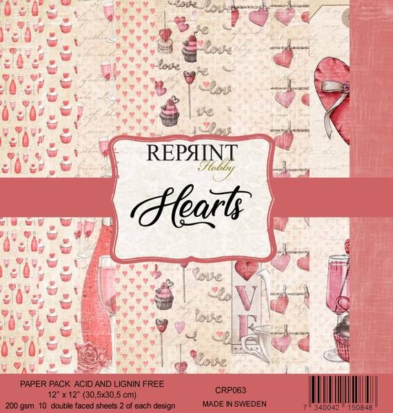 Reprint - 12x12 - CRP063 -  Hearts Paper Pack