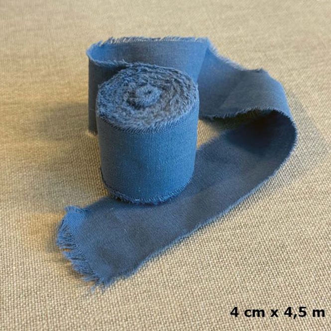 Hovedbilde Papirdesign - PD 1503 - Bomullsbånd - Rull - 4 cm x  4,5 m - Jeans blå