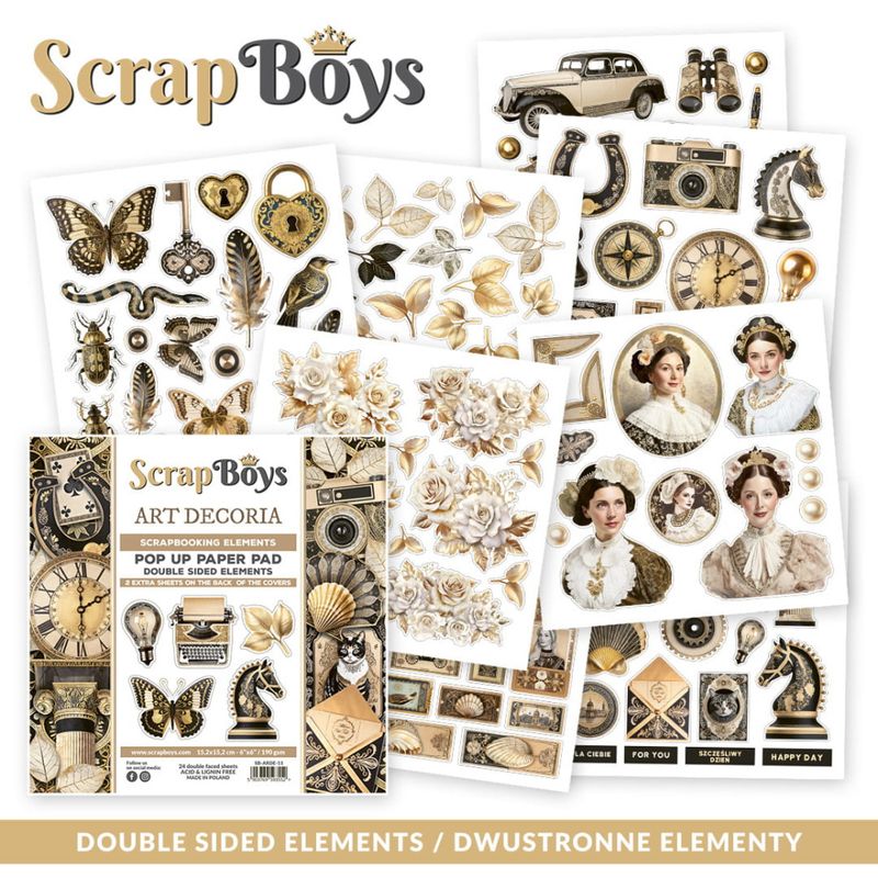 ScrapBoys - Art Decoria - 6x6 - Pop up Paper pad